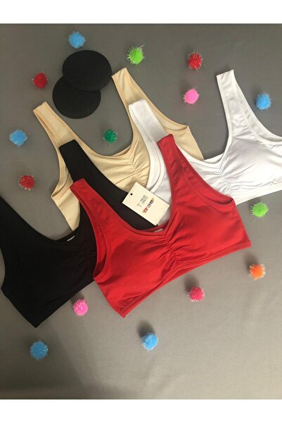 TREND DRESS Cotton Girl's Thick Strap Bustier 4-Piece Girl's Bustier