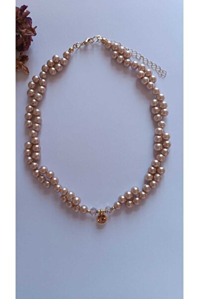 Fata Morgana Accessory Pırıltı Uçlu Örgü İnci Kolye