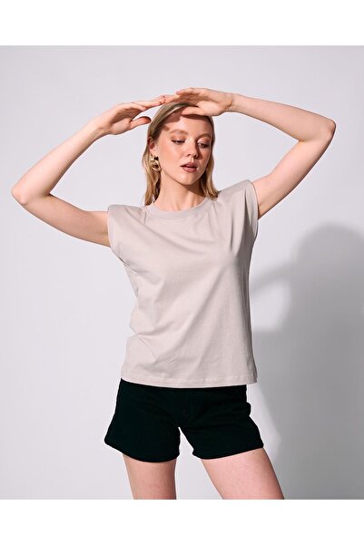 FEMİAS Padded Gray Sleeveless T-Shirt