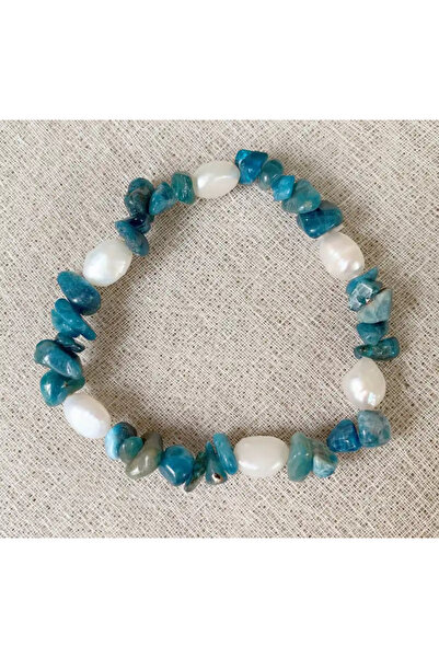 Hazeran accessories Gerçek Kırık Doğal Taşlı İncili Bileklik
