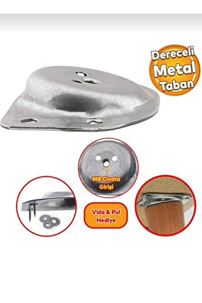 ER-KA DİZAYN 8 Adet Metal Sehpa Ve Ahşap Ayak Bağlantı Aparatı Açılı Ayak Apa...
