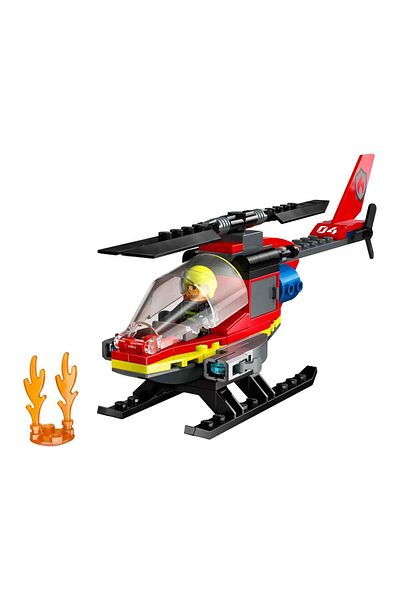 LEGO City Fire Rescue Helicopter 60411 - Pilot Mini Figure for Kids Age 5 and up