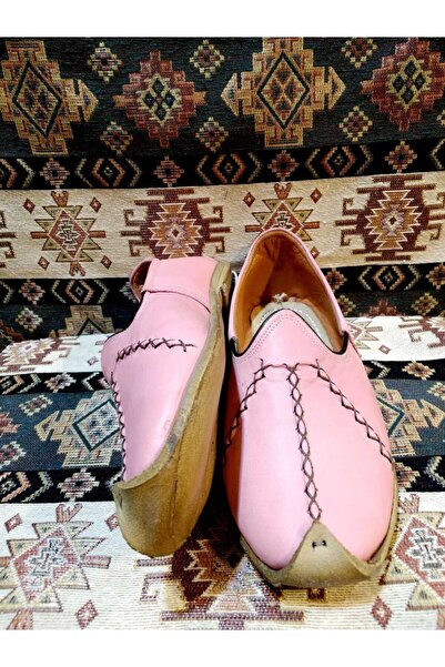 Osmanlı Yemeni Dünyası Yemeni (Çarık), Osmanlı Yemeni Dünyası, Deri Yemeni, Pembe Renk.