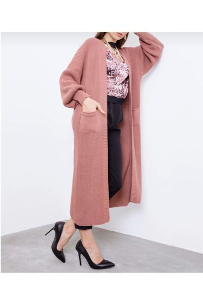 skycott γυναικεία Μακριά πλεκτά ζακέτα με τσέπες με μανίκια μπαλόνι