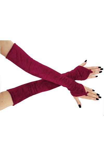 es moda shop Lina velvet bridal sleeves long dark red
