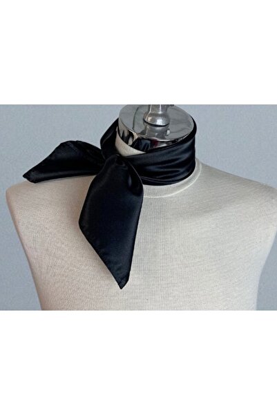 es moda shop Sarah σατέν μαντήλι μαντήλι λαιμόκοψη Μαύρο