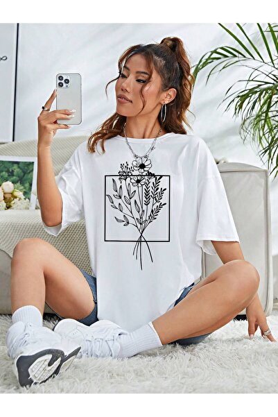 Tarzsokak Μπλουζάκι Unity με λουλουδάτο σχέδιο, με ανοιχτούς ώμους, μεγάλου μ...