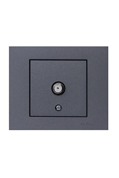 OVİVO Füme Uydu Prizi F Konnektör+Tekli Çerçeve