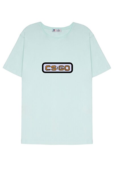 DOT تي شيرت أخضر نعناعي ذو ياقة متسخة للجنسين من Counter Strike Global Offens...