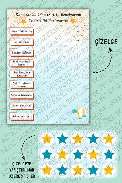 Beyaz Grafik Izgledam kao moj prorok - tabela za decu - ramazanska nalepnica ...