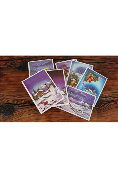 Hureggo بطاقة بريدية تحت عنوان الشتاء والعام الجديد 50 قطعة