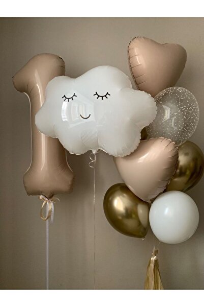 kidspartim Cream 1 Year Balloon Set 1
