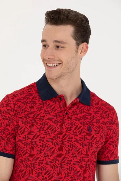 U.S. Polo Assn. Men's Red Polo Neck T-Shirt