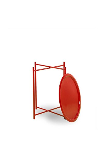 HASTUNÇ Katlanır Metal Orta Sehpa-kırmızı