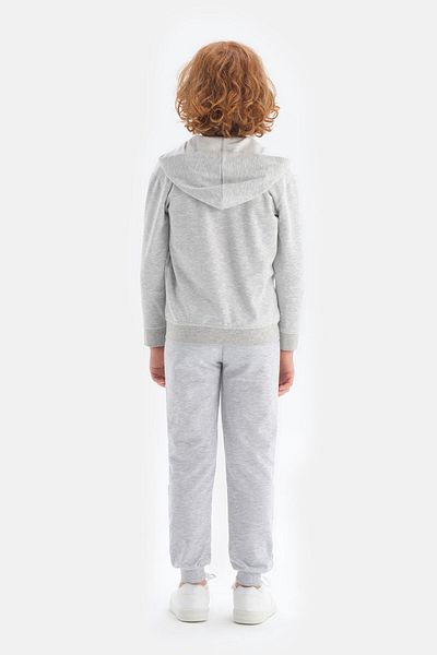 Dagi Gray Unisex Hooded Zipper Sweatshirt
