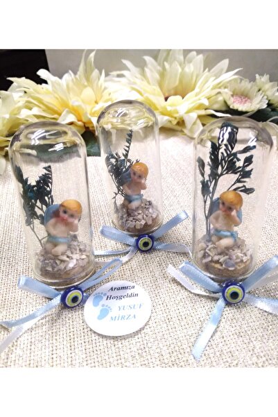 Murat Süs 25 Adet Cam Fanus Erkek Bebek Şekeri
