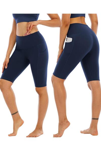 GHASSY CO. Women's High Waist Recovery Double Pocket Biker Shorts Short Sports Tights