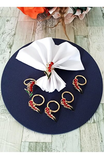 CAŞ DEKORASYON 6 Pieces of Müge Napkin Rings