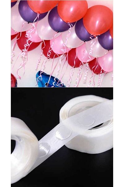 DÜVENCİ TİCARET Double Sided Mini Tape for Balloon Sticking 100 Pieces