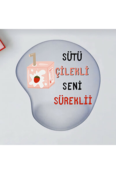 UcuruStore Οβάλ επιφάνεια ποντικιού με σχέδιο γάλακτος και φράουλας, με στήρι...