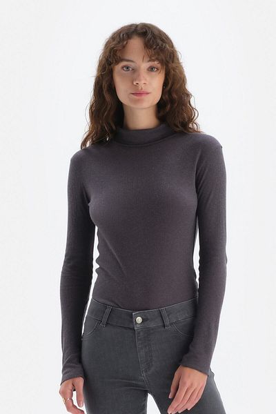 Dagi Anthracite Turtleneck Cotton Sweatshirt