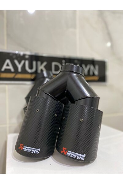 AKRAPOVİC 75MM Kordonlu Karbon ÇİFTLİ Siyah Egzoz Ucu 1 ADET SAĞ