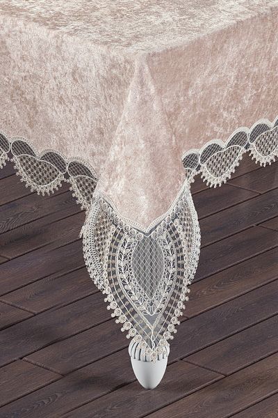 scarlet home collection Кадифена френска дантелена покривка Sirun