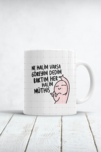 WixelArt Ne Halim Varsa Göreyim Dedim Baktım Her Halim Müthiş Mood Kupa Bardak