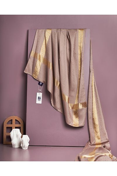 Scarf Gi Luxury Jacquard Shawl -3- Mink -