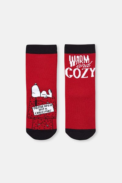 Dagi Red Children's Snoopy Cozy Towel Socks