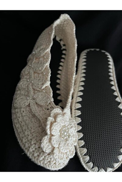 BUUFUU Botine tricotate pe bază de pâslă tricotate manual cu detaliu de piatră