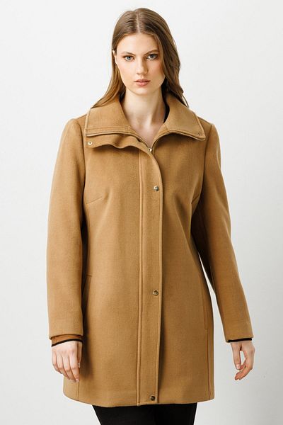 Ekol Stand Collar Zippered Coat