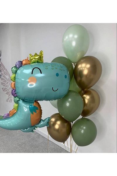 MERİ PARTİ Cute Dinoser Foil Balloon and Latex Balloon Concept