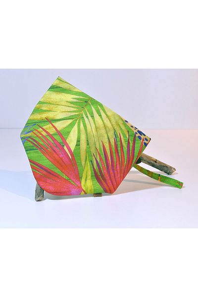 minart design GREEN PINK PALM TOWEL PATTERNED BANDANA FOR CAT OR DOG