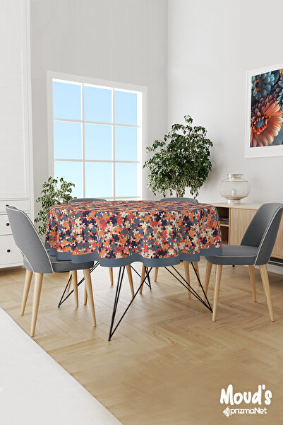 Moud's Față de masă rotundă din piele întoarsă cu model mozaic