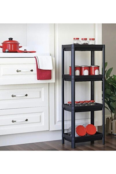 Minty Life Vesken 4 Tier Kitchen Bathroom Organizer Shelf Unit (BLACK)