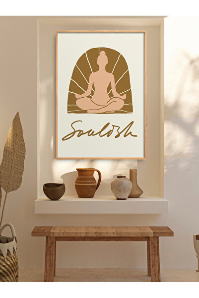 HOMEPACK Single Framed Woman Yoga Painting Modern Poster Painting Tk/418