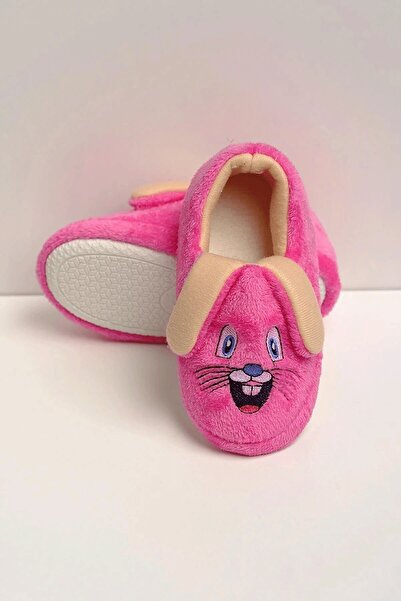 Live Success Çocuk Kaydırmaz Taban Panduf Pamuk Astarlı, Tavşan Figürlü Çok Amaçlı Okul Kreş Patiği Ev Patiği