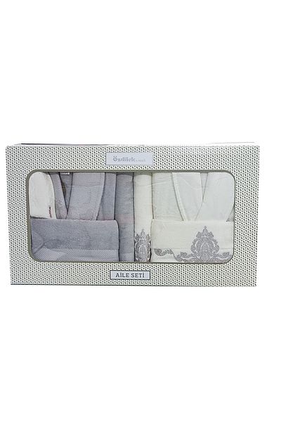 Özdilek Valıoso Grey-Cream/Pink Aile Set