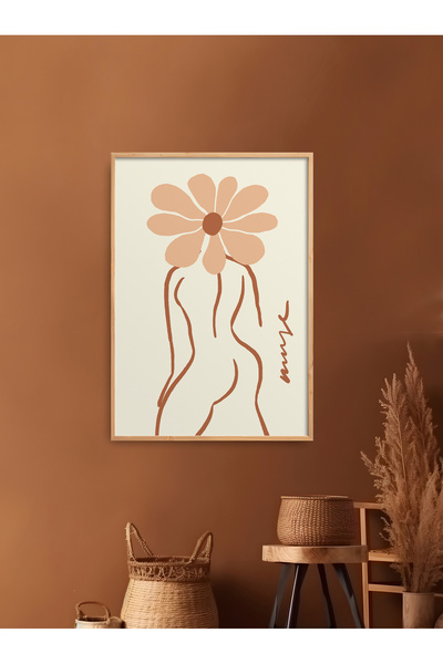 HOMEPACK Single Framed Woman Yoga Painting Modern Poster Painting Tk/423