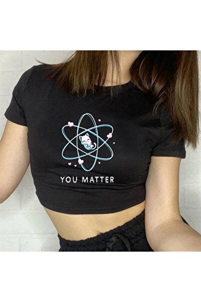 Le Savu You Matter με τύπωμα Μαύρο Χρώμα Crop