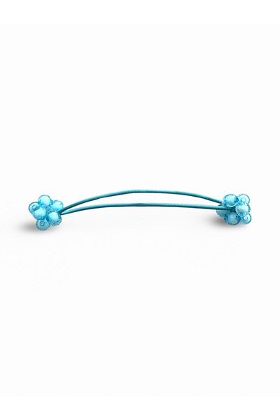 MAZEN Glass Beaded Rubber Buckle Children's Buckle (2 PCS) Turquoise