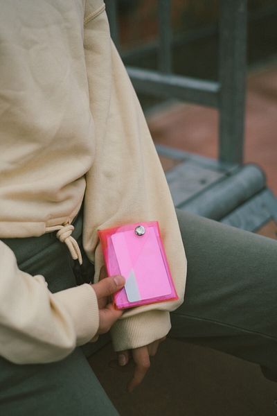 Badger Collection Folding Wallet Pink-Cardable Card Holder Men Women Unisex Minimal Gift Design Transparent Pvc Color