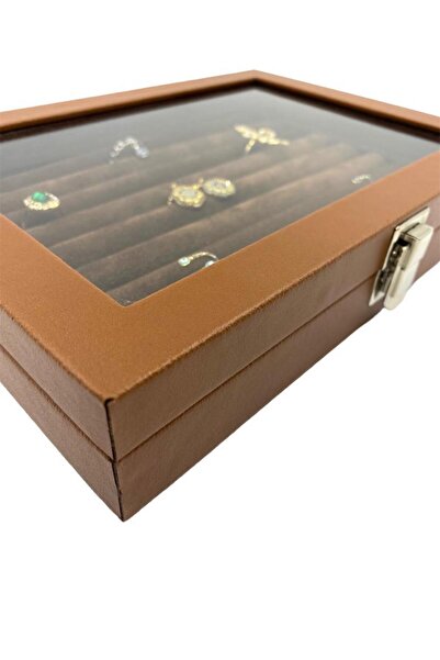 Genel Markalar Richbox Sosis Model Yüzük Kol Düğmesi Broş Takı Kutusu 18x24cm Taba