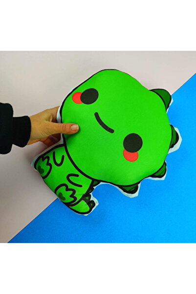 Yastık Deposu Sevimli Dinazor Tasarımlı Baskılı Şekilli Yastık Hediye