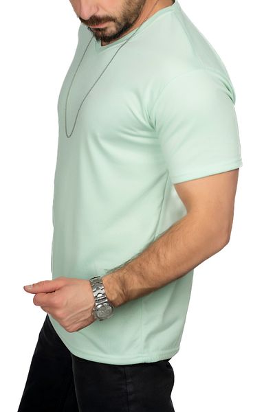MAXI DRY Ανδρικό μπλουζάκι με λαιμόκοψη κατά της υπερβολικής εφίδρωσης, Αδιάβροχο, Διπλή στρώση, Πράσινο Μέντα
