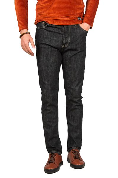 DeepSEA Blugi negri pentru bărbați New Season Slim-Fit spălați2301964