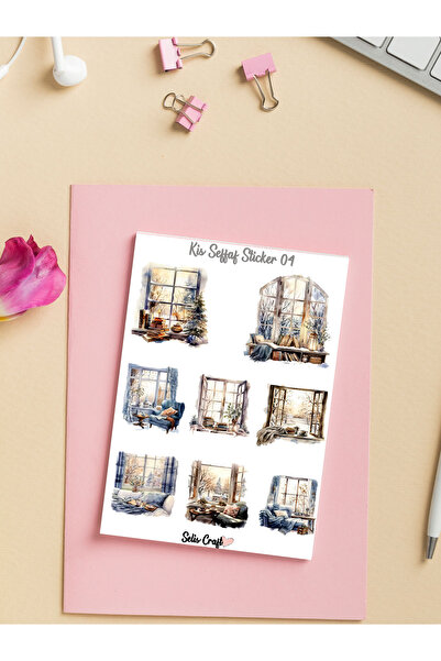 SelisCraft Kış Temalı Şeffaf Sticker Seti 01-03-05 Ajanda Planlayıcı Bullet J...