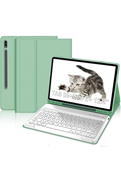 Fogy Samsung Galaxy Tab S9 FE+Plus 12,4 Uymlu Bluetooth Türkçe Q Klavyeli Kılıfı (TABLET DEĞİLDİR)