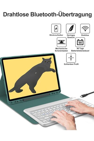 Fogy Samsung Galaxy Tab S9 FE+Plus 12,4 Uymlu Bluetooth Türkçe Q Klavyeli Kılıfı (TABLET DEĞİLDİR)